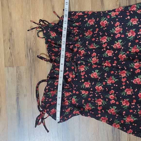 NASTY GAL COLLECTION Black Orange Bright Floral Ruched Bust Mini Dress - Picture 11 of 13